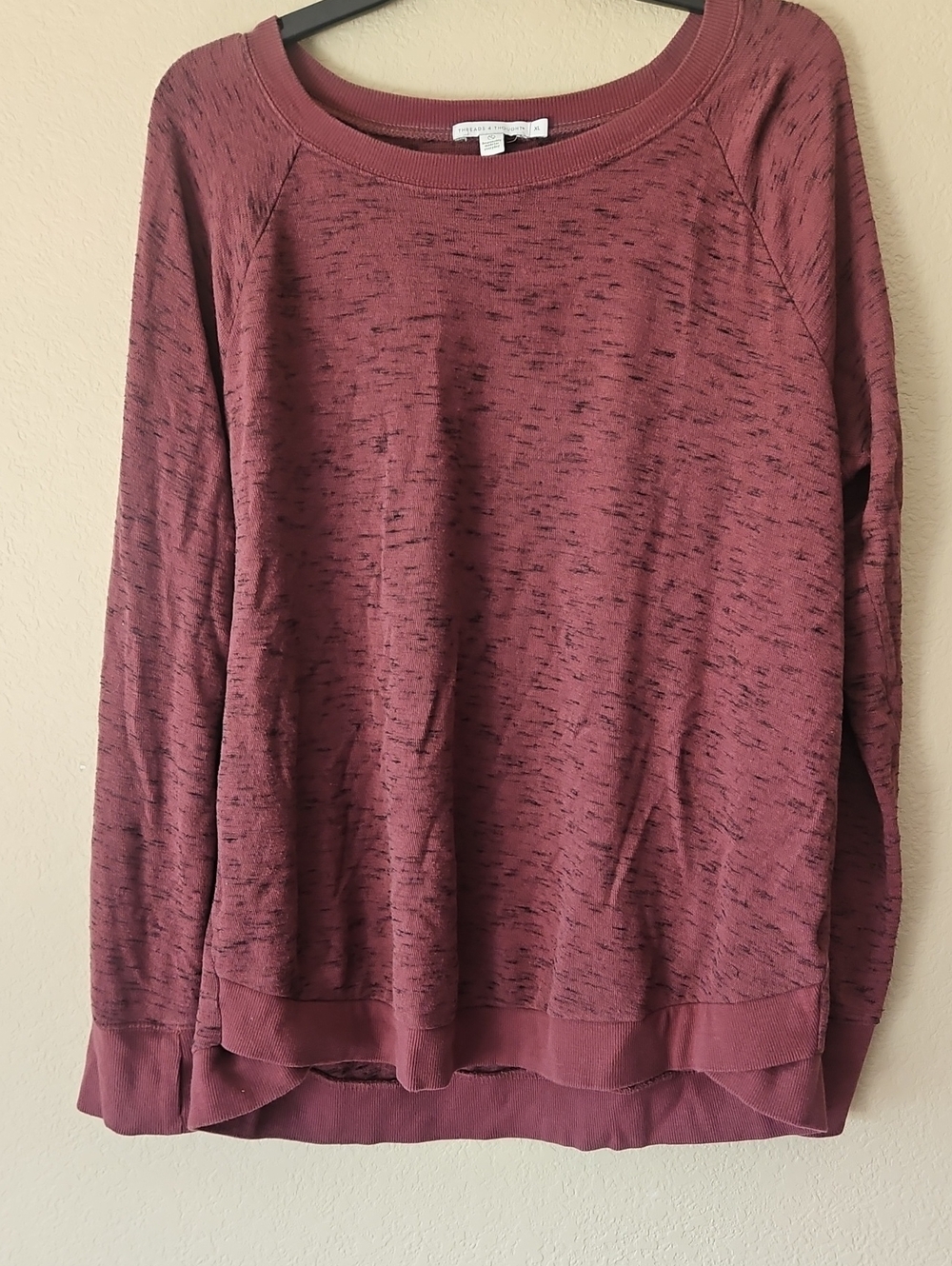 Threads 4 Thought Maroon‎ Heathered Crewneck Sweatshirt XL